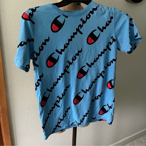 SET OF 3 Boys XL CHAMPION Short Sleeve Tshirt AOP Gray Blue - Picture 3 of 9